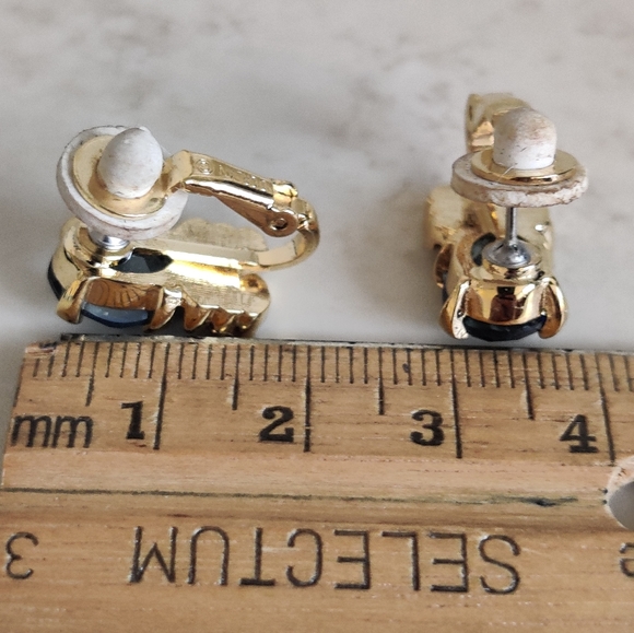 Vintage D'Orlan Earrings w/Blue Topaz Glass - Picture 13 of 16